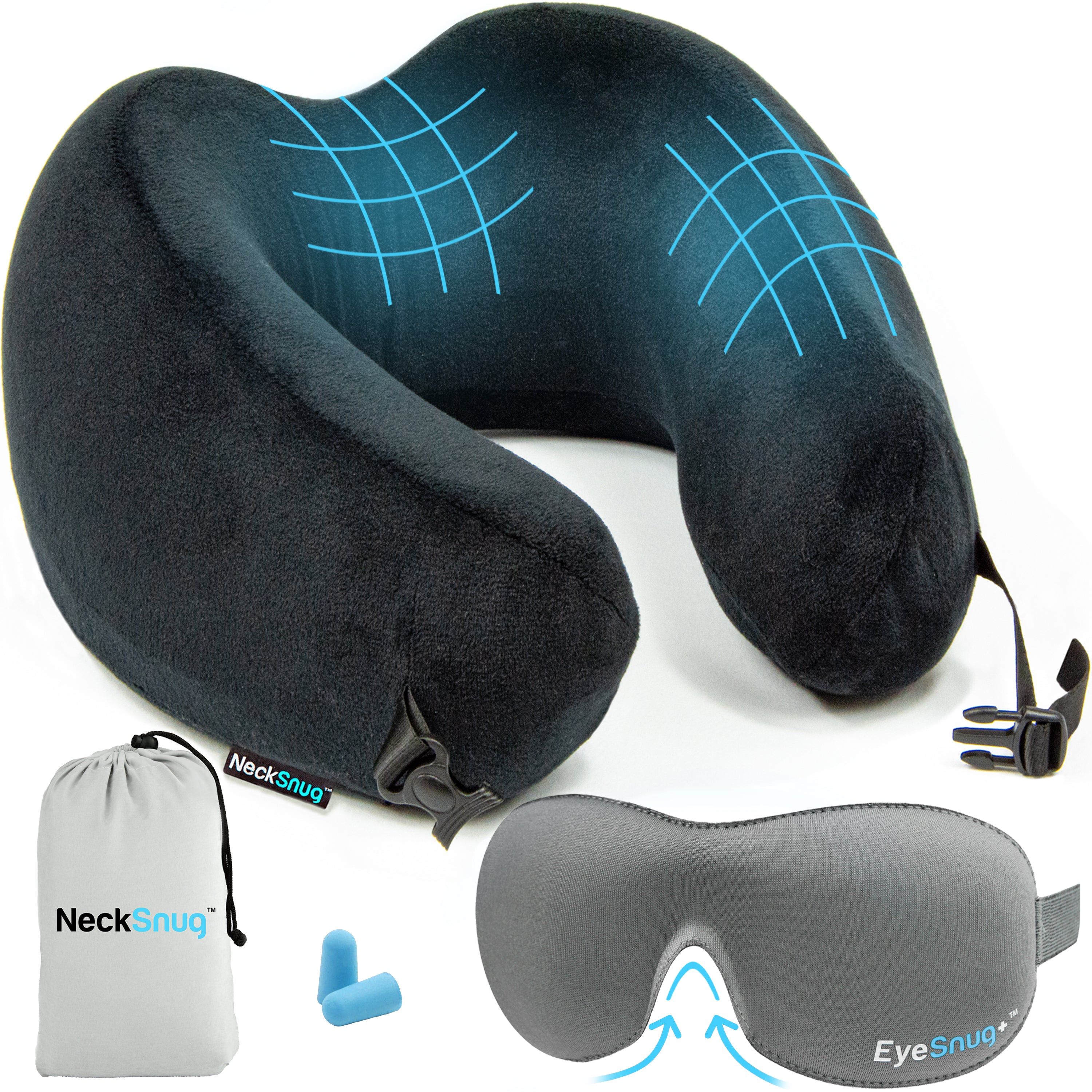 Travel Pillow With Massage,Memory Foam Neck Pillow For Sleeping